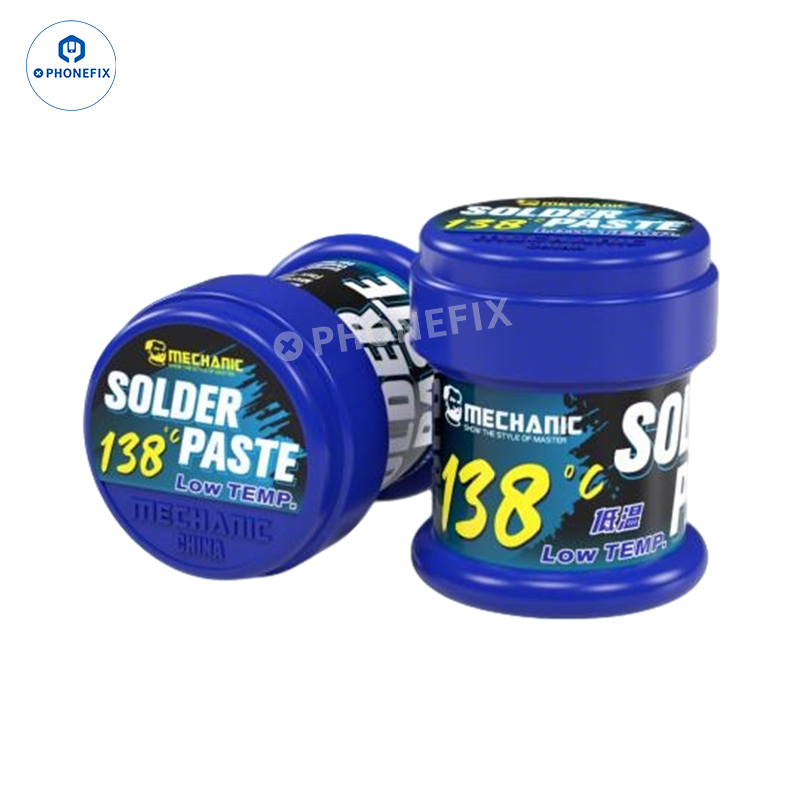 PhoneFIX mechanic solder paste for CPU, IC, and motherboard middle layer welding flux, used for precise electronic repairs.