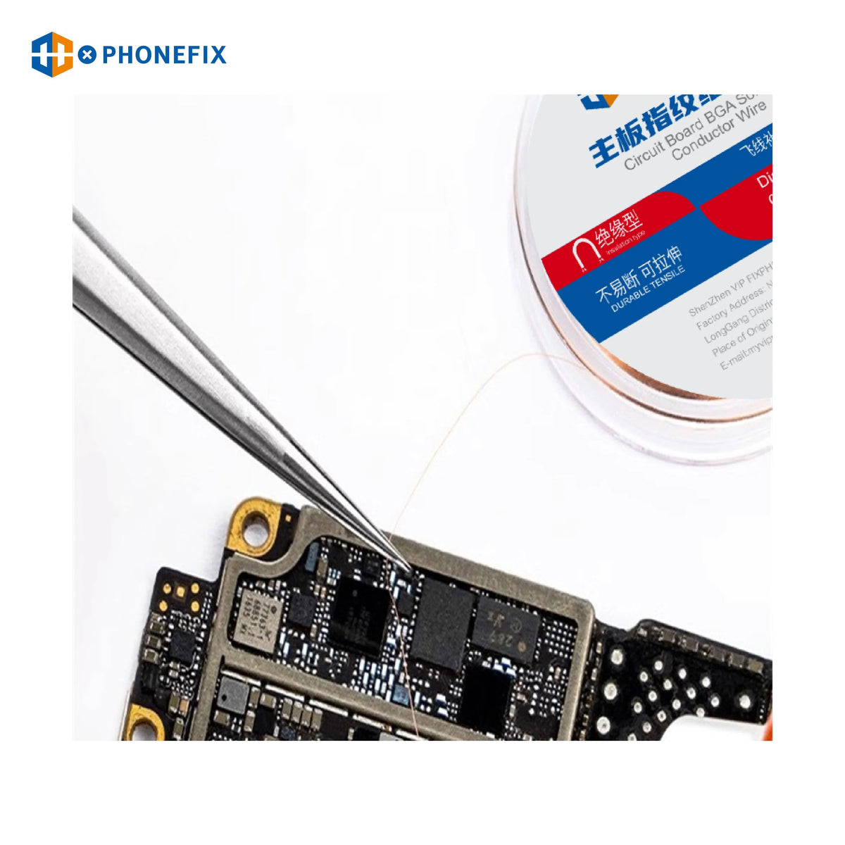 PHONEFIX insulation jump wire for phone PCB soldering, 120m length, flexible solder wire for electronic repairs.