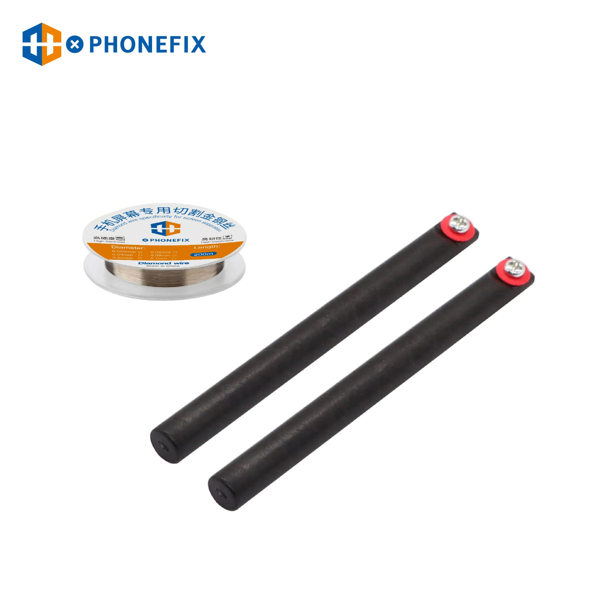 PHONEFIX High Tenacity 200m diamond wire soldering wire, thin 0.025mm for precision cutting and soldering applications.