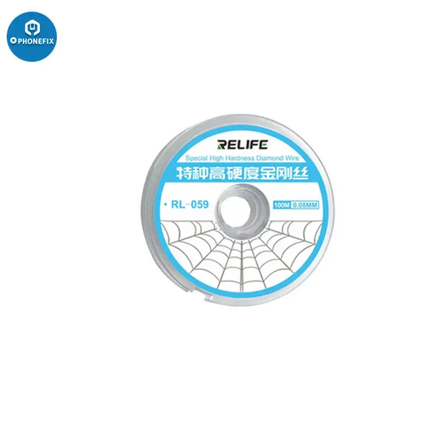 PhoneFix RL-059 high hardness solder wire for LCD screen separation, 0.03-0.08mm thickness, used for precise LCD repair.