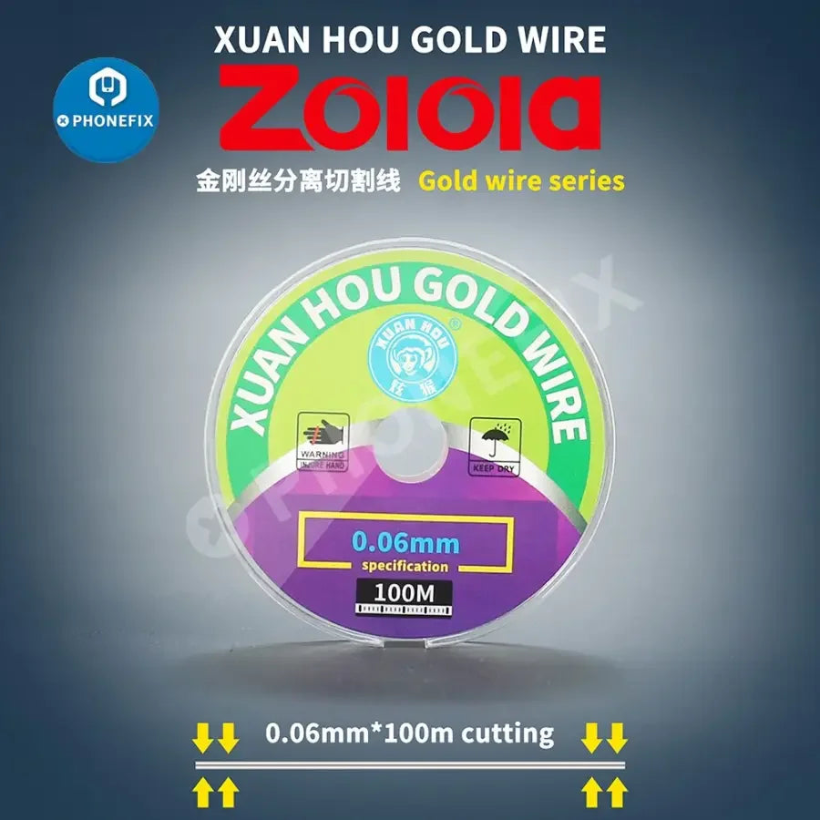 Gold cutting line solder wire for separating LCD and OLED phone screens, 100m length by PHONEFIX.