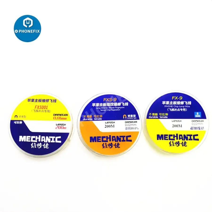 PhoneFix MECHANIC R300 DW50 solder wick remover and desoldering wire for electronics repair, showing copper braided desoldering tool.