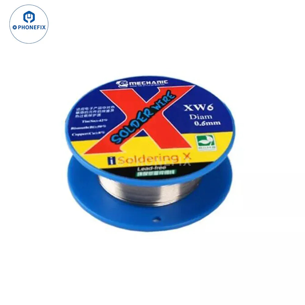 PhoneFix lead-free solder wire in 0.3mm and 0.6mm for phone soldering, suitable for precise electronic repairs.
