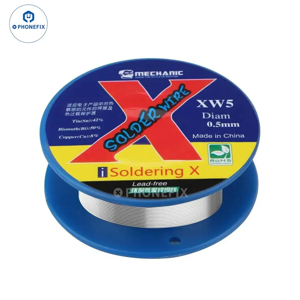 PhoneFix 2UUL lead-free solder wire for phone soldering tools, available in 0.3mm and 0.6mm diameters, suitable for precise repairs.