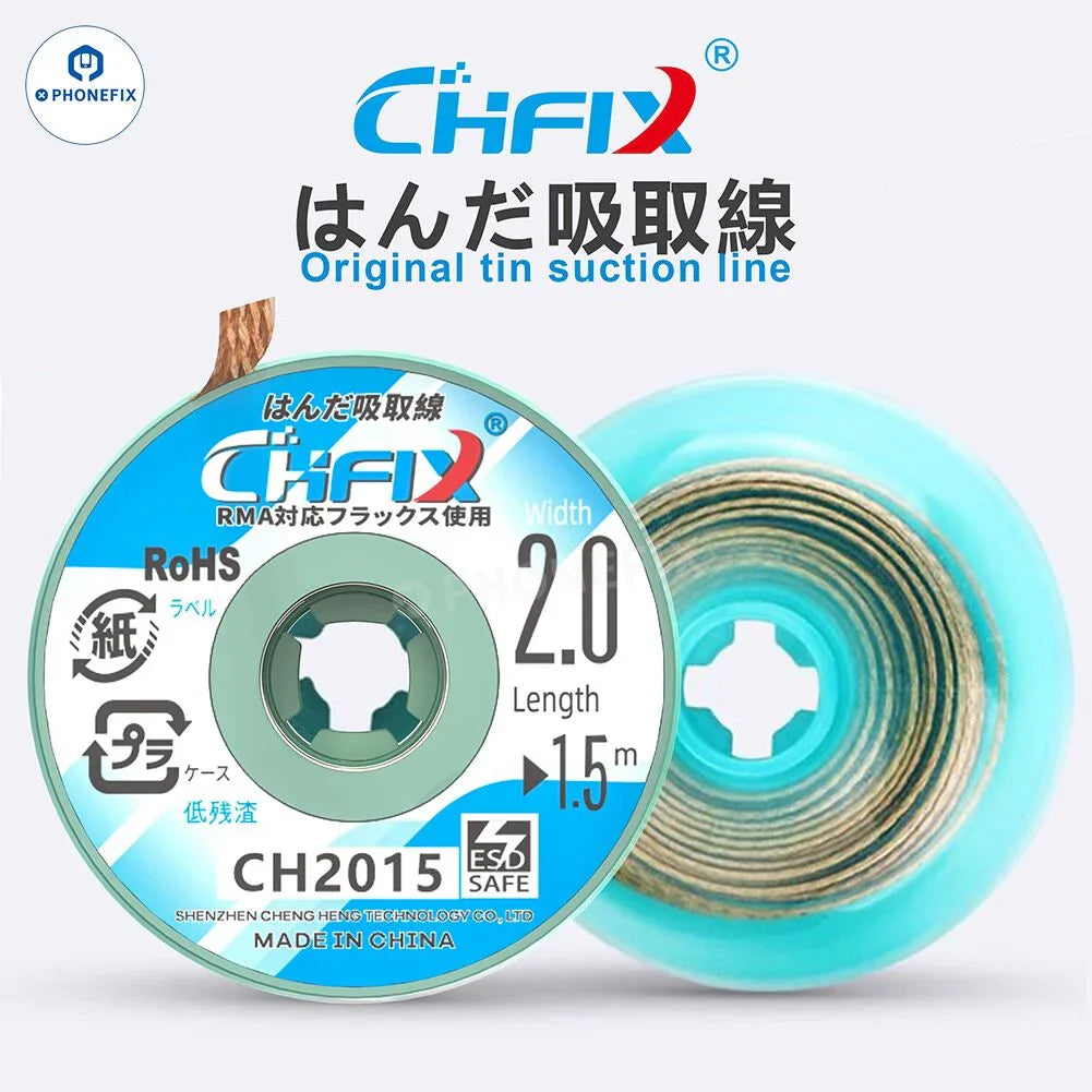PhoneFix CH2015 Desoldering Wicks solder wire for PCB repair, ESD safe and ideal for precision desoldering tasks.