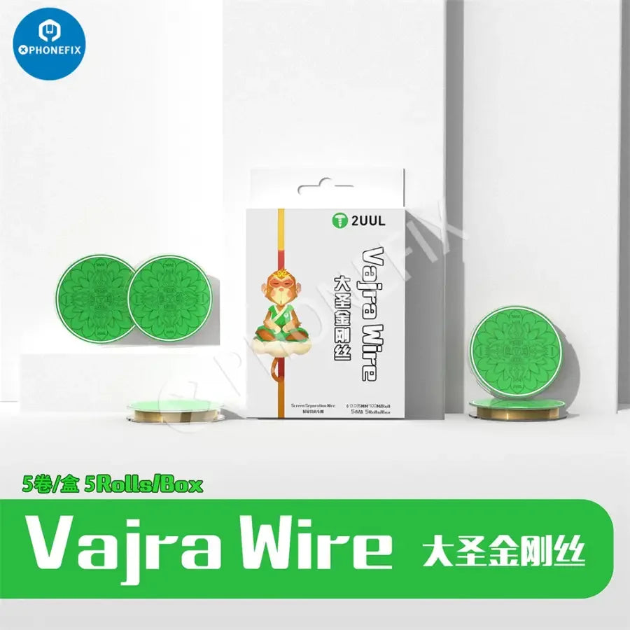 PhoneFix 2UUL Vajra Screen Separation Wire, 0.035mm solder wire for phone repair, thin diamond wire for precise screen separation.