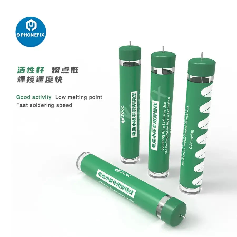 2UUL SC39 soldering wire for battery metal board repair, PHONEFIX brand, thin solder wire for electronic soldering projects.