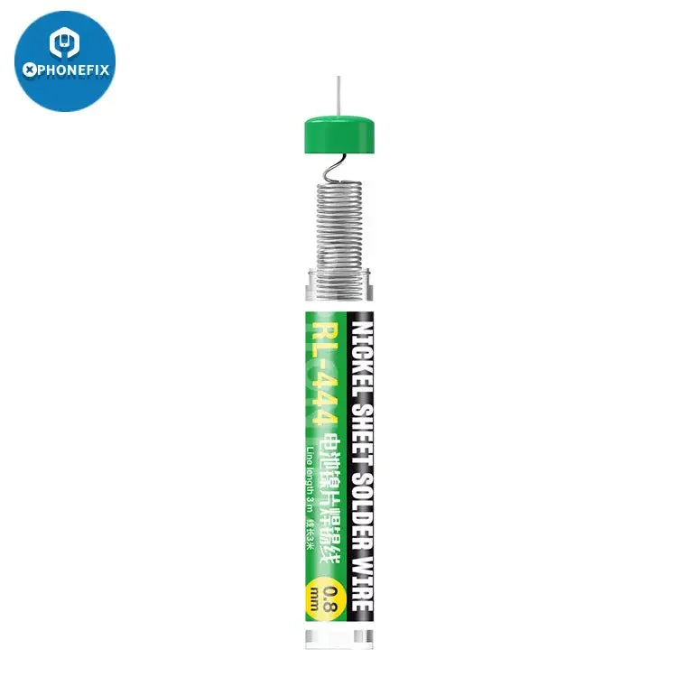RELIFE RL-444 Nickel Solder Wire for phone repair, 0.8mm diameter, designed for soldering and electronic repair work.