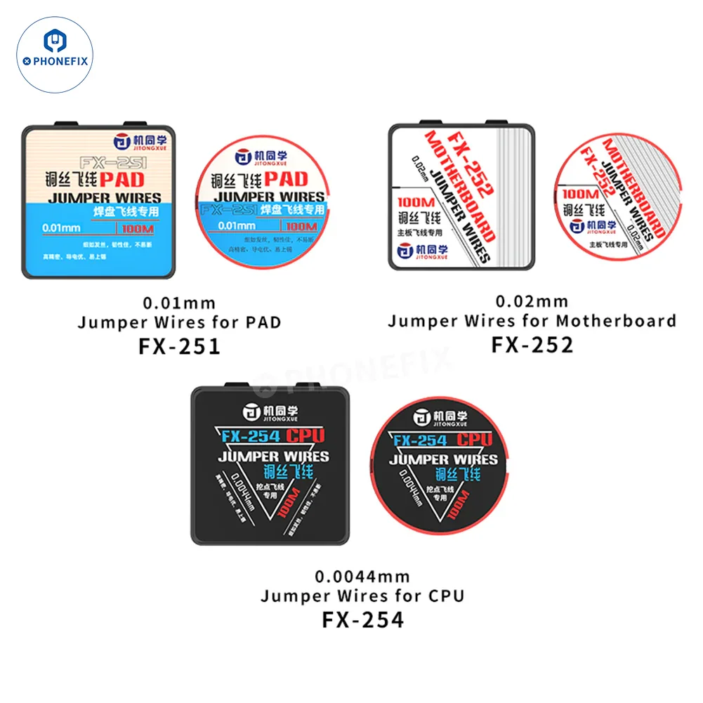 PHONEFIX solder jumper wire for phone motherboard CPU IC repair, ideal for soldering and repairing phone motherboards.