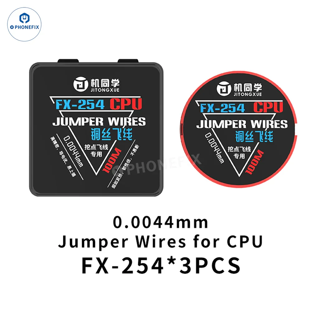 Phonefix JTX Jumper Wires for phone motherboard and CPU IC soldering repair, three thin solder wires for precise electronic work