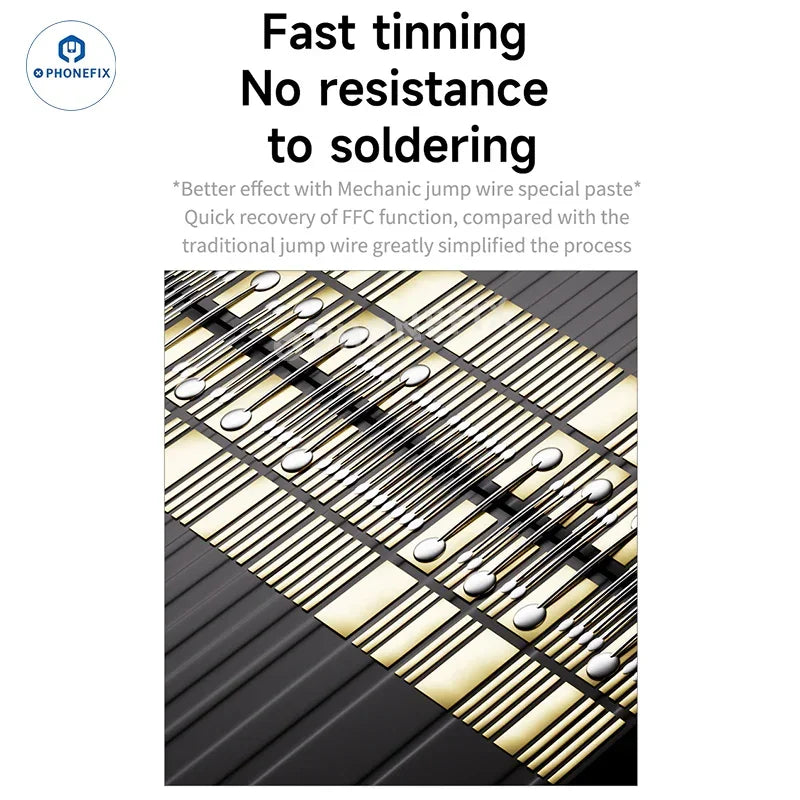 PhoneFix mechanic solder jump wire for phone PCB CPU chip repair, thin conductive wire for precise soldering and circuit repair.