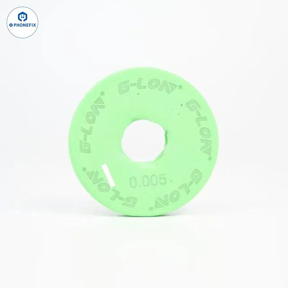 Gros plan sur le fil de soudure en cuivre non émaillé PHONEFIX G-LON 0.005 mm pour la réparation de cartes téléphoniques, montrant un fil de cuivre fin et flexible.