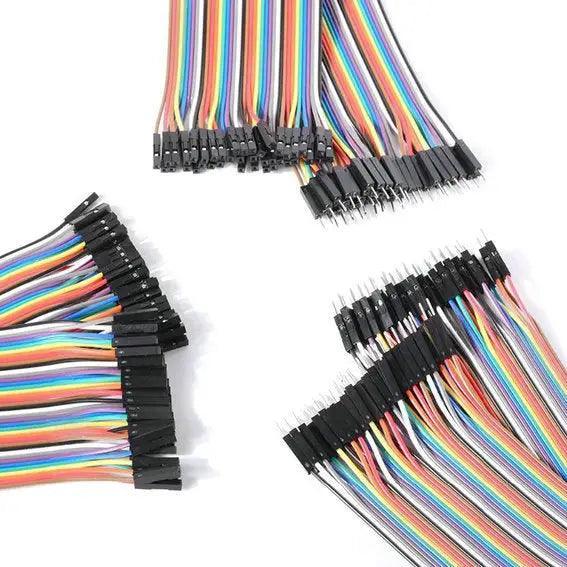 PhoneFix 40-pin female to female Dupont jumper wire, solder wire, 10cm length, used for electronic prototyping and circuit connections.