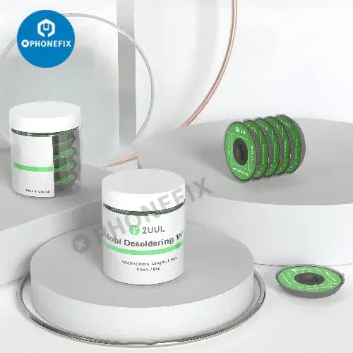 2UUL CY2015 Mèche à dessouder Mobi Solder Away pour la réparation de circuits imprimés, fil à souder de 5 m de PHONEFIX pour les réparations électroniques et de téléphones.