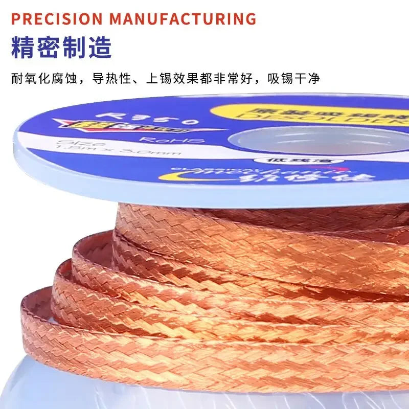 PhoneFix R350 desoldering wick for phone BGA soldering removal, 1.5mm solder wire for precise electronics repair.