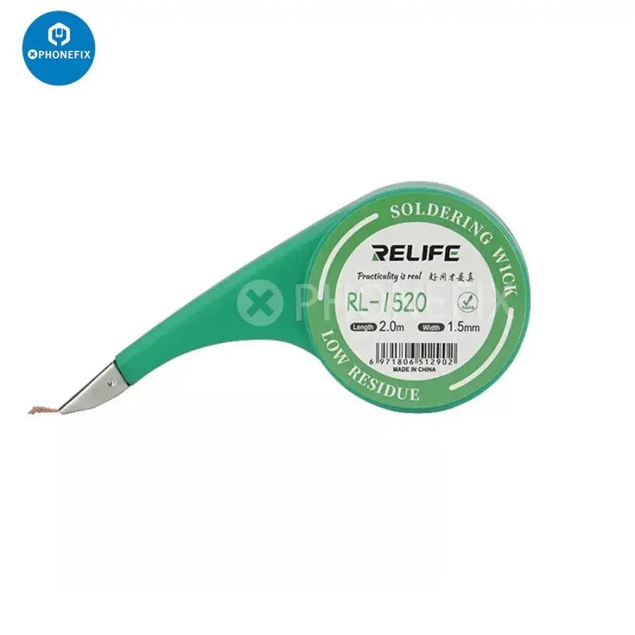 Relife No-Clean Desoldering Wick for Soldering, PHONEFIX solder wire for removing solder from electronic components.