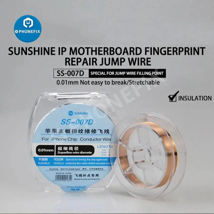 Superfine silver solder wire line filling point from PHONEFIX, SS-007E SS-007D, 0.007mm, 200m for electronics repair.