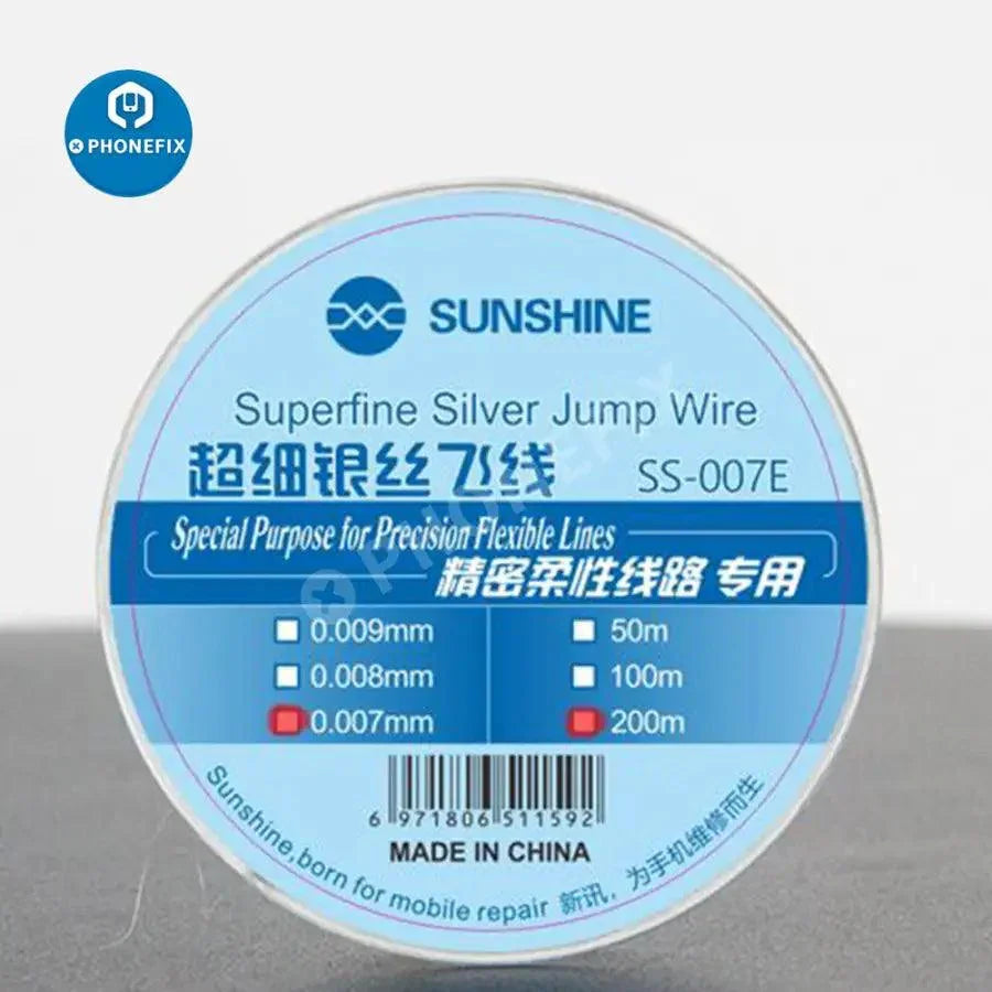 Superfine silver solder wire line filling point from PHONEFIX, SS-007E SS-007D, 0.007mm, 200m length for electronic repairs
