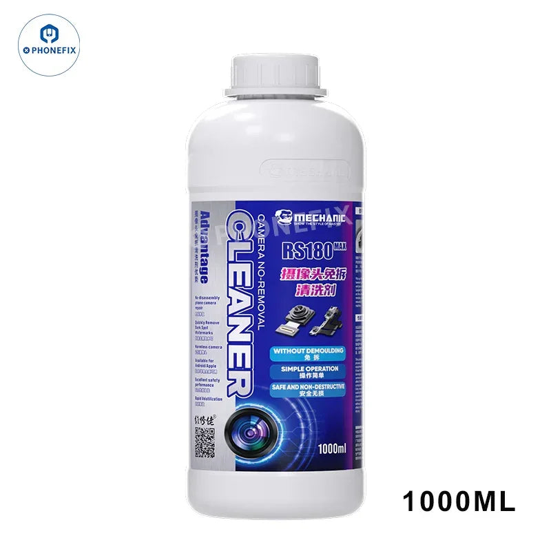 PhoneFIX soldering consumables 1000ML bottle for cleaning phone camera watermarks and black spots, non-removal cleaner.
