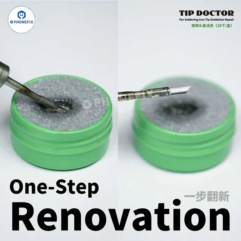 Phonefix 2UUL SC93 Tip Doctor soldering iron tip refresher cream and cleaning paste for soldering consumables, shown in the image.