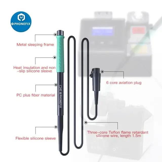 JBC CD-2SD soldering station handle compatible with T245, T210, NT115 models, designed for precise soldering tasks.