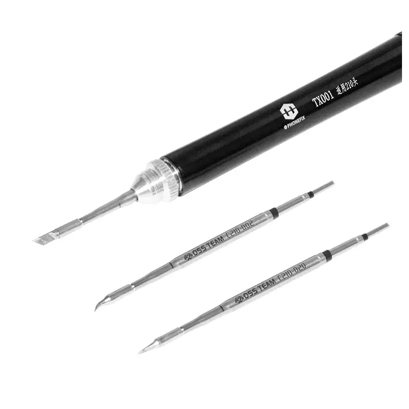PHONEFIX TX001 portable soldering iron with jump wire and T210 tips for precise welding and electronic repairs.