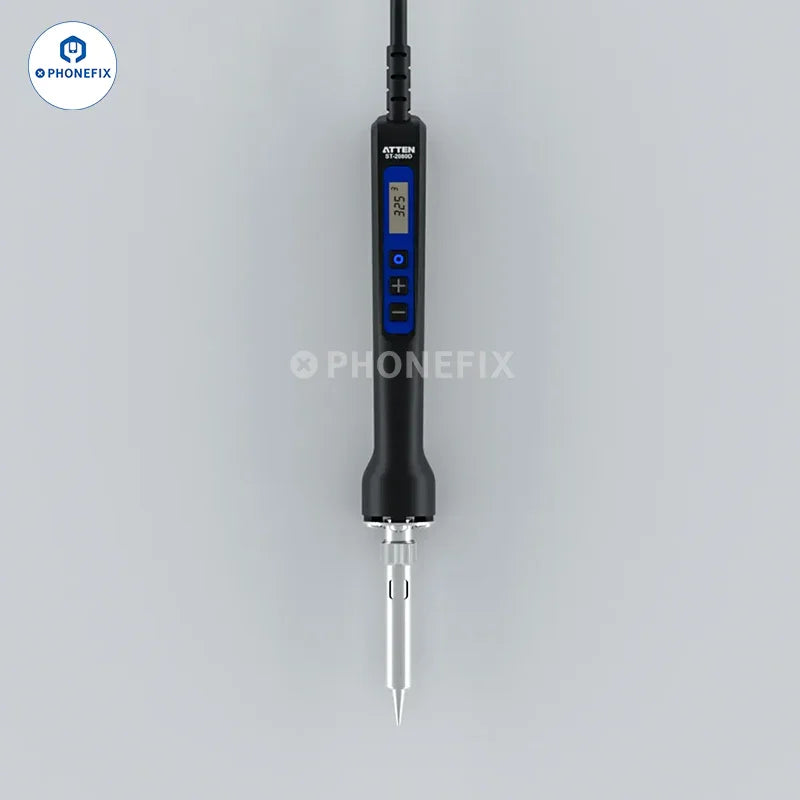 PhoneFix ATTEN ST-2065D, ST-2080D, ST-2150D digital electric soldering iron with ergonomic handle and adjustable temperature.