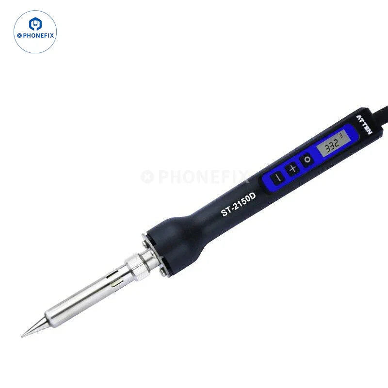PhoneFix ATTEN digital soldering iron ST-2065D, ST-2080D, or ST-2150D with ergonomic handle and temperature control.