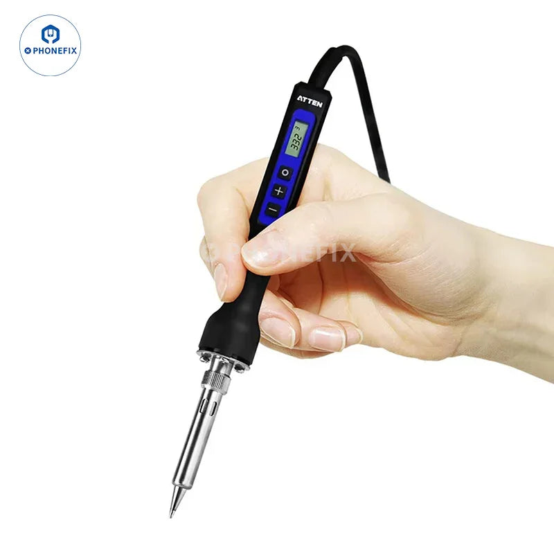 Digital electric soldering iron by PHONEFIX, ST-2065D and ST-2080D models, featuring a sleek design and ergonomic handle.