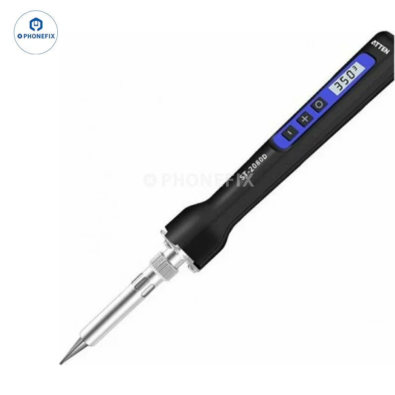 Digital electric soldering iron from PHONEFIX, model ST-2080D, with ergonomic handle and adjustable temperature control.