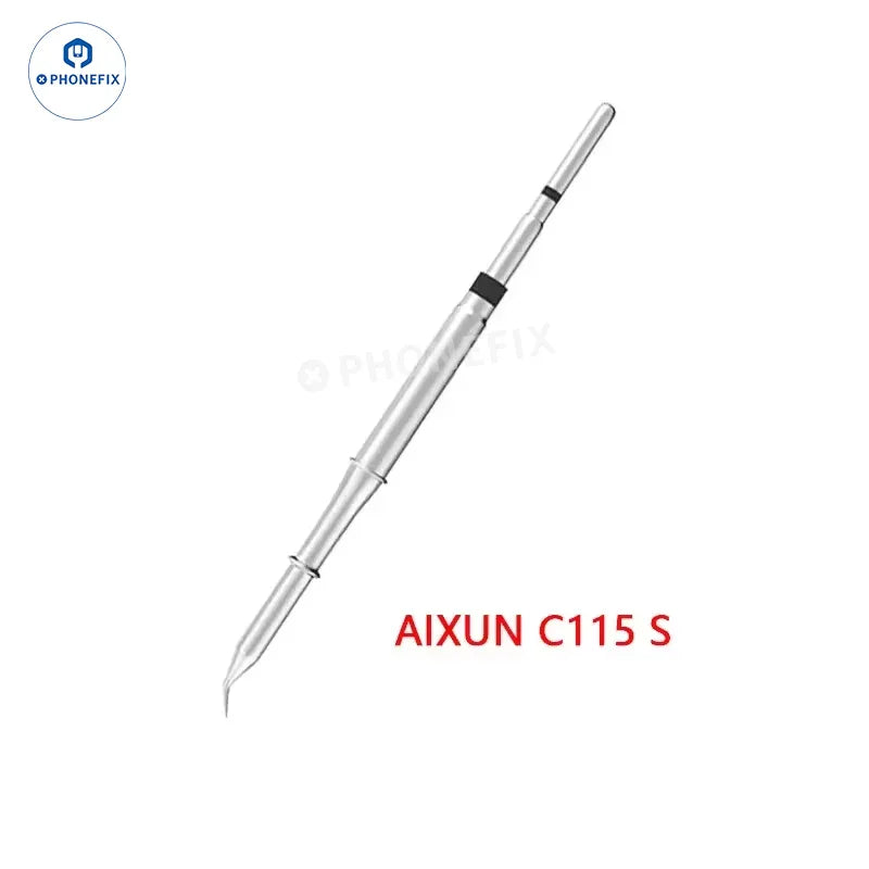 JBC C115 soldering iron tip for JBC I2C soldering station, shown in the image with precision metal tip for electronics soldering
