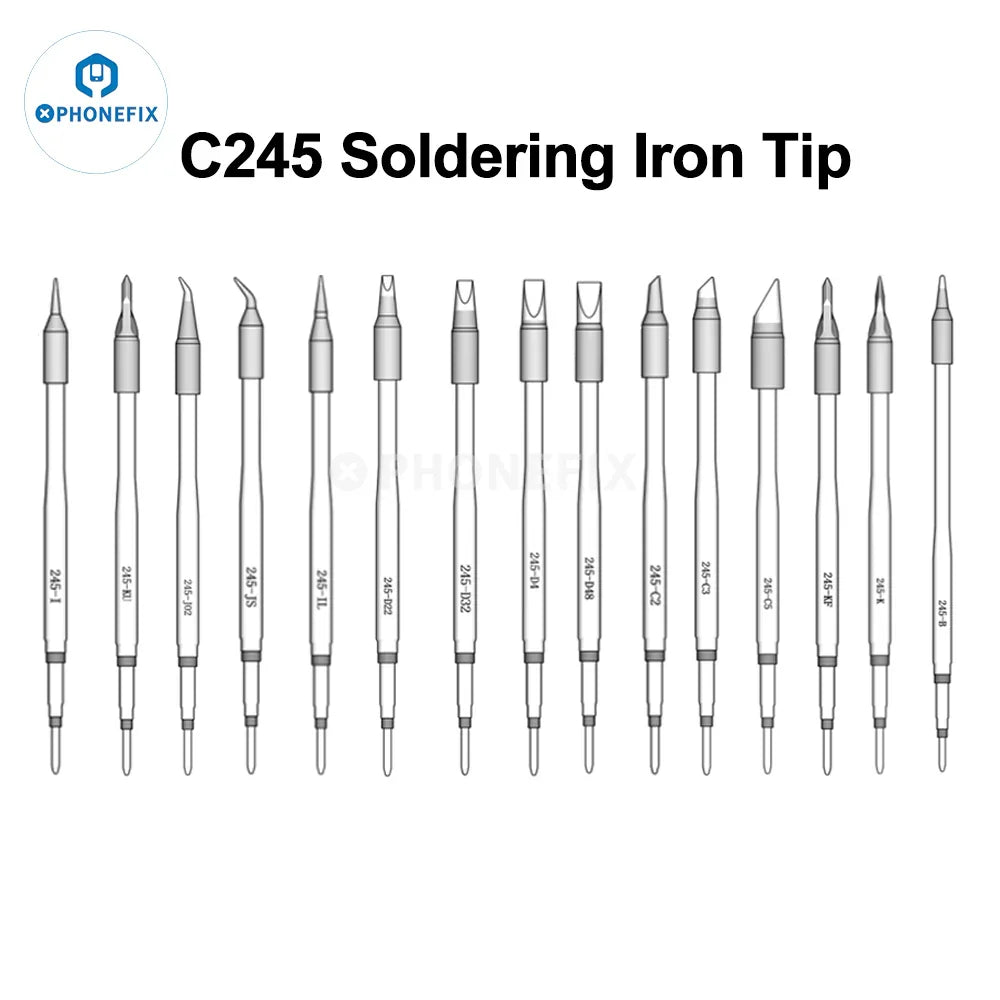 OEM JBC C245 series soldering tip for T245 handle, compatible soldering iron tip with precision metal tip and ergonomic design.