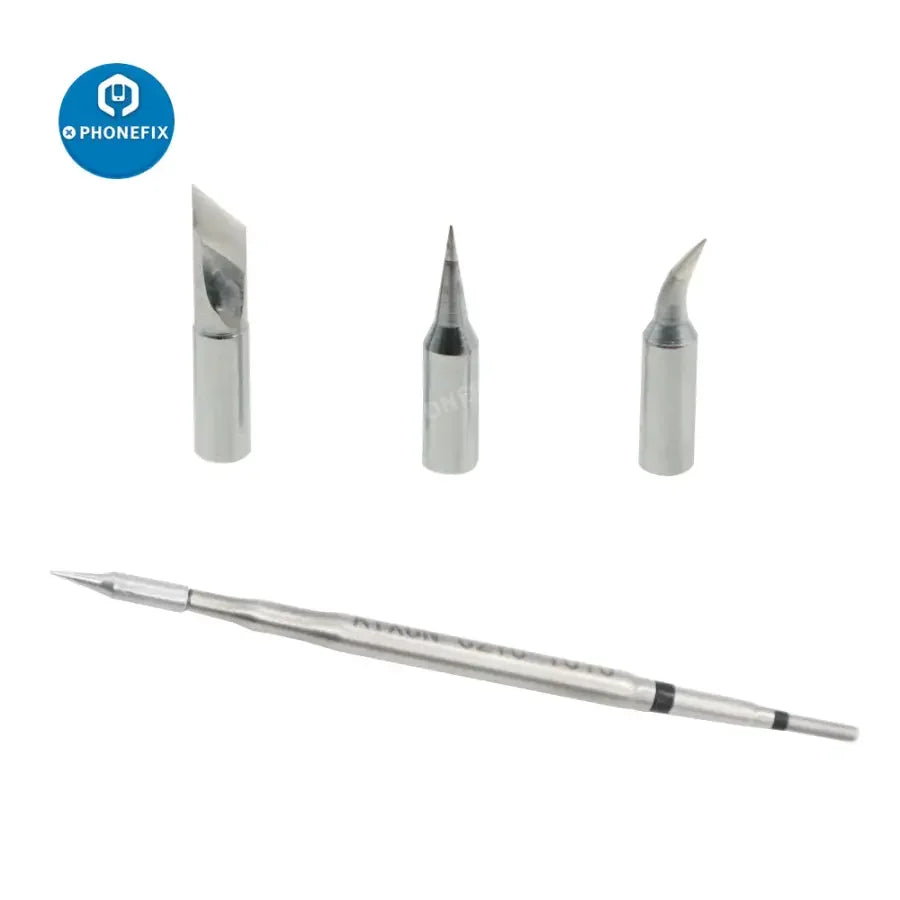 PhoneFix JBC C115/210/245 soldering iron tip, straight replaceable welding tip head in silver for precise soldering work.