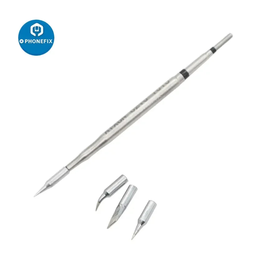 PhoneFix JBC C115/210/245 soldering iron tip, straight replaceable welding tip head in silver for precise soldering tasks.