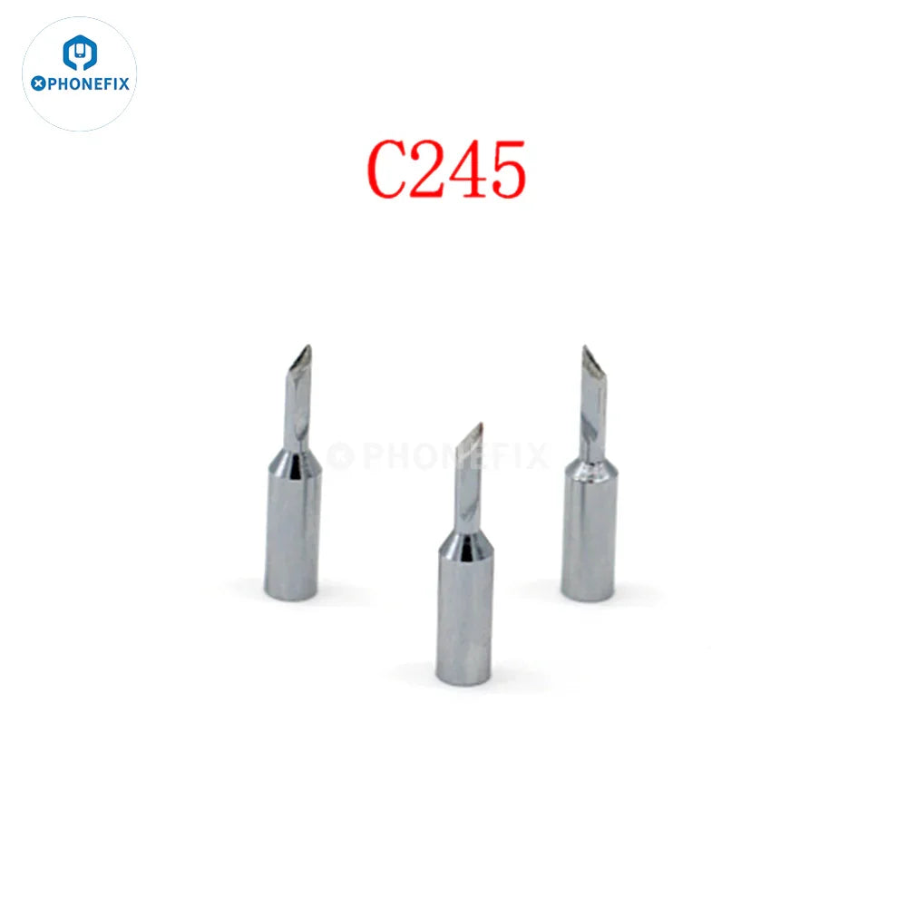 PhoneFix JBC C115/210/245 soldering iron tip, straight replaceable welding tip head for precise soldering tasks.