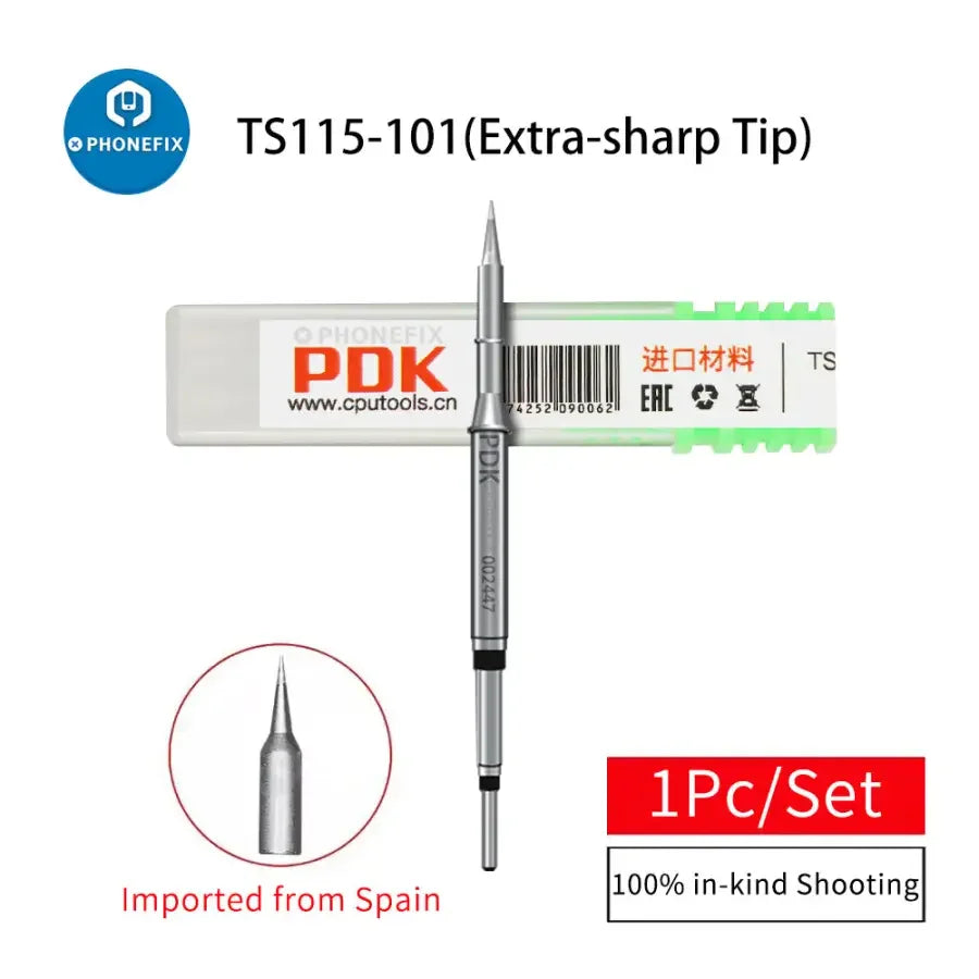 Spain imported PHONEFIX PDK C115 soldering iron tip with extra-sharp tip for JBC I2C soldering station, ideal for precise soldering tasks
