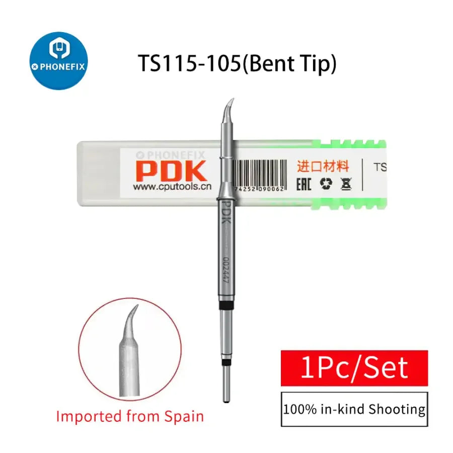 Phonefix PDK C115 soldering iron tip, sharp tip for JBC I2C soldering station, Spain imported, high-quality soldering accessory.