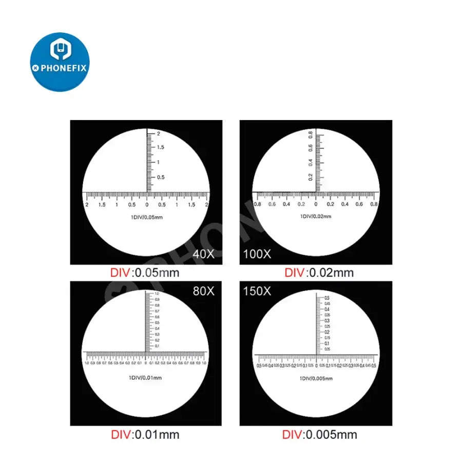 PhoneFix mini foldable LED microscope magnifier with scale, soldering magnifying glass for phone repair inspection and detailed work.