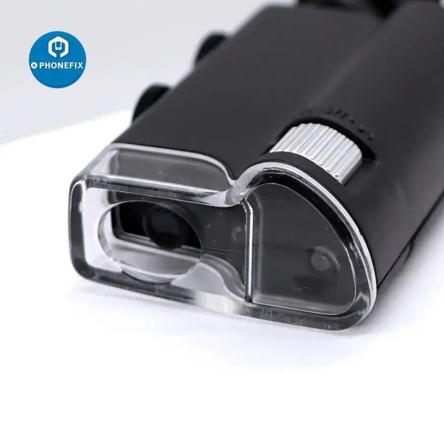PhoneFix Carson MicroBrite Plus LED lighted pocket microscope with 60X-240X magnification, soldering magnifying glass, compact and portable