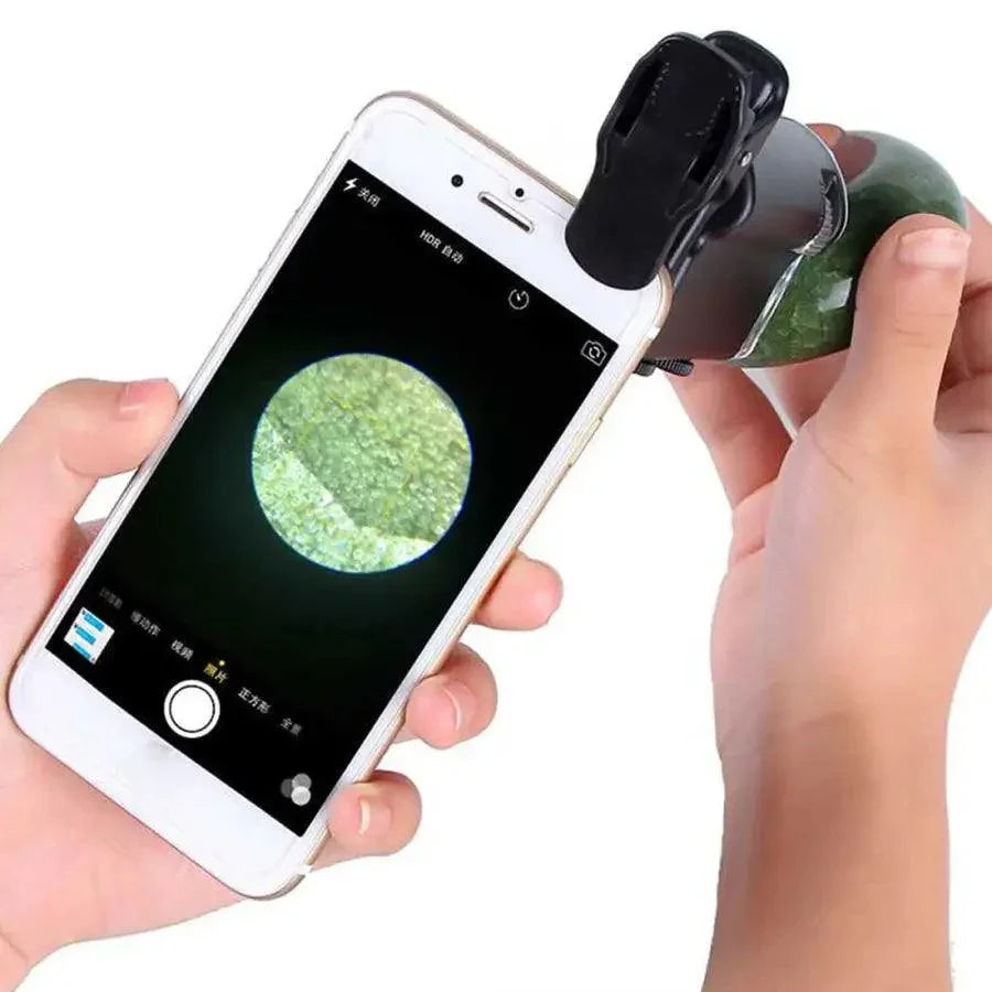 PhoneFix Carson MicroBrite Plus LED lighted pocket microscope with 60X-240X magnification, compact soldering magnifying glass for detailed viewing.