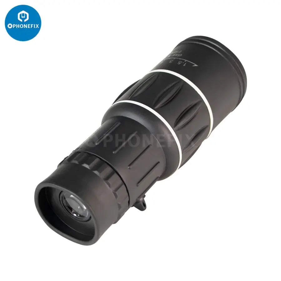PhoneFIX 16x52 dual-focus zoom monocular telescope with HD optics, ideal for soldering magnifying tasks and detailed viewing.