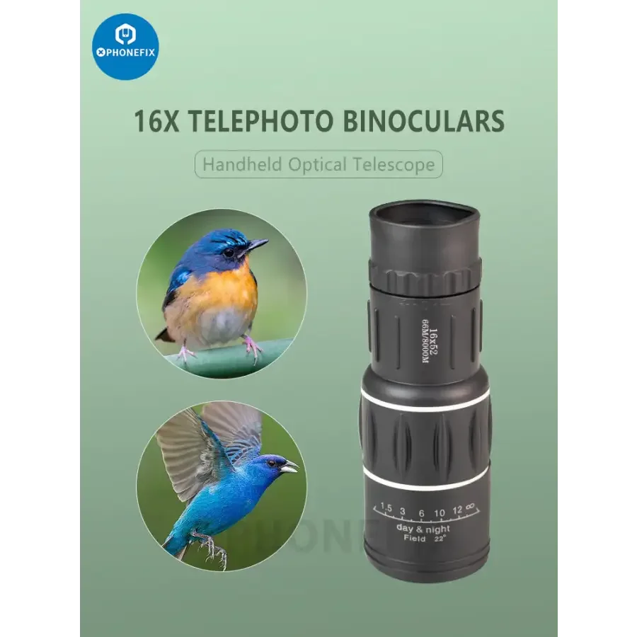16X52 Dual Focus Zoom Monocular Telescope 66M 8000M HD Scope