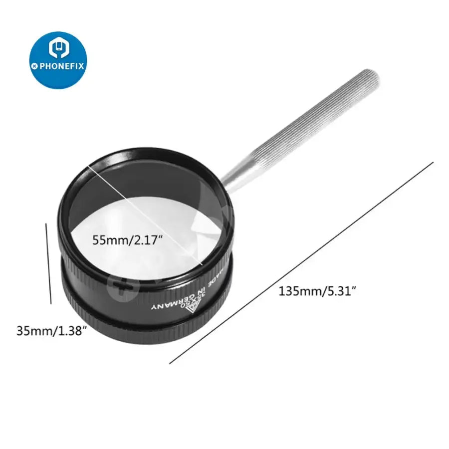 35x zinc alloy portable loupe magnifier by PHONEFIX, compact soldering magnifying glass for reading and phone repair tasks.
