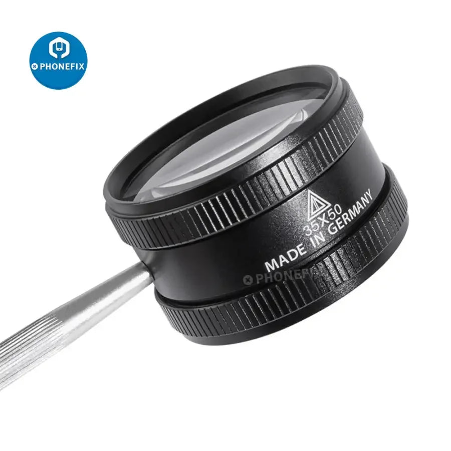 35x zinc alloy portable loupe magnifier by PHONEFIX, ideal for reading and phone repair, with a compact soldering magnifying glass design.