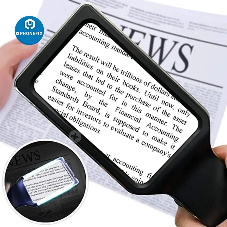 PHONEFIX 3X multi-function LED lighted soldering magnifying glass for soldering, reading, and inspection with illuminated lens