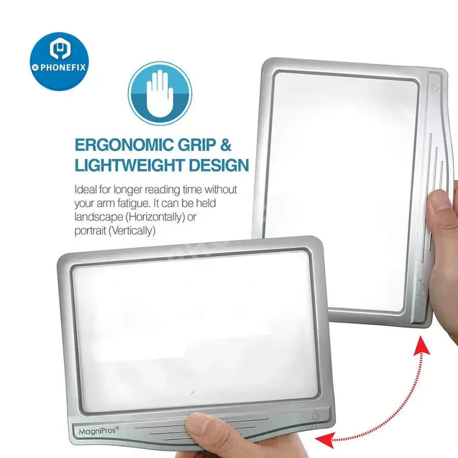PhoneFix 3X Ultra Bright LED Soldering Magnifying Glass with built-in light for detailed reading and soldering tasks.