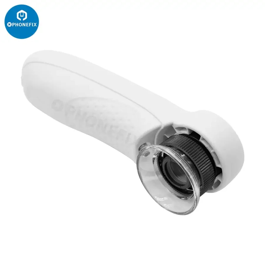 PHONEFIX 45x magnifying glass jewelry loupe with 2 LED lights, perfect for detailed soldering and jewelry inspection.