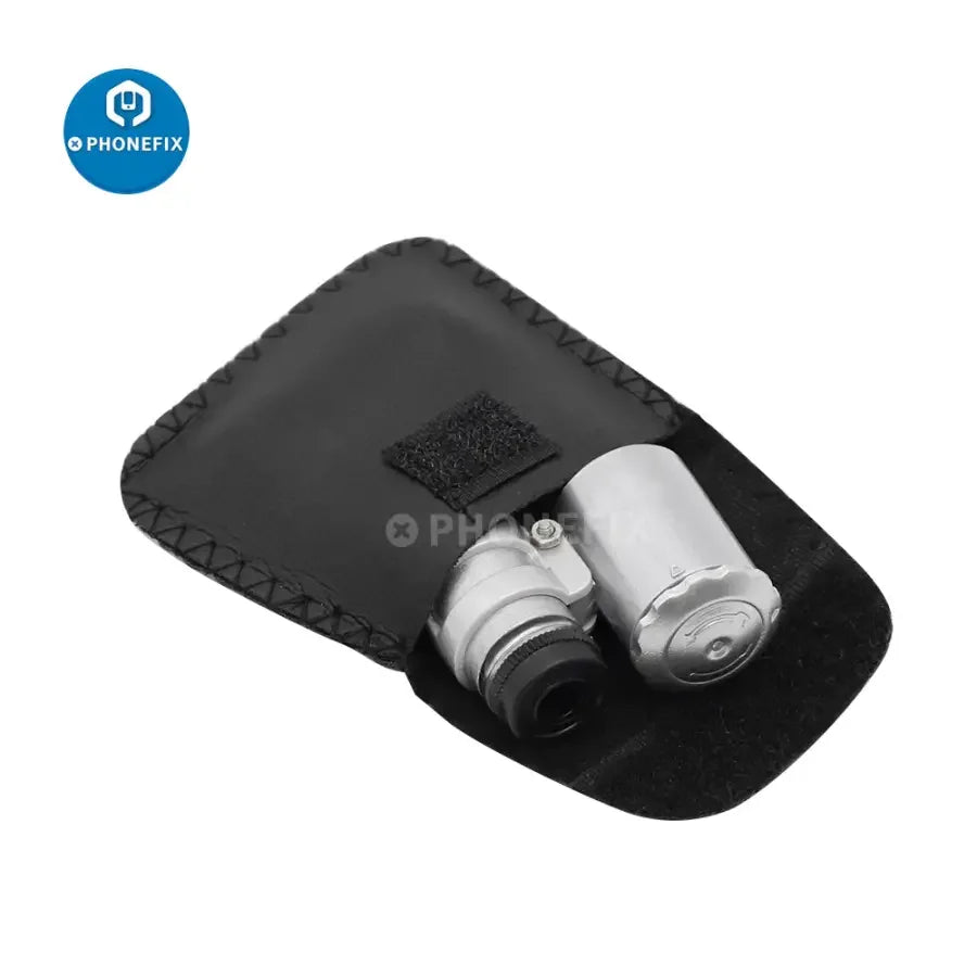 PHONEFIX 60X multi-function handheld microscope loupe with LED and UV light, ideal for soldering and detailed inspections.