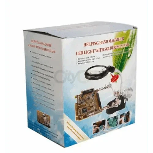 PHONEFIX LED Magnifier Soldering Iron Stand Assistant Tool, a soldering magnifying glass for precise electronics work.