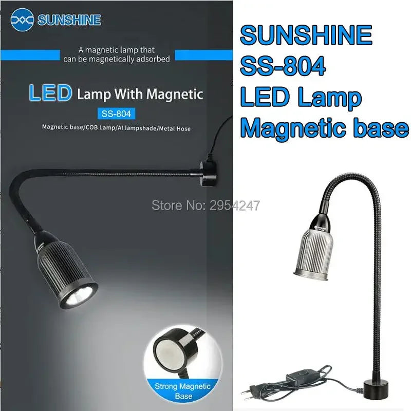PHONEFIX SS804 Magnetic LED Soldering Magnifying Glass with aluminum universal lampshade for detailed repair work